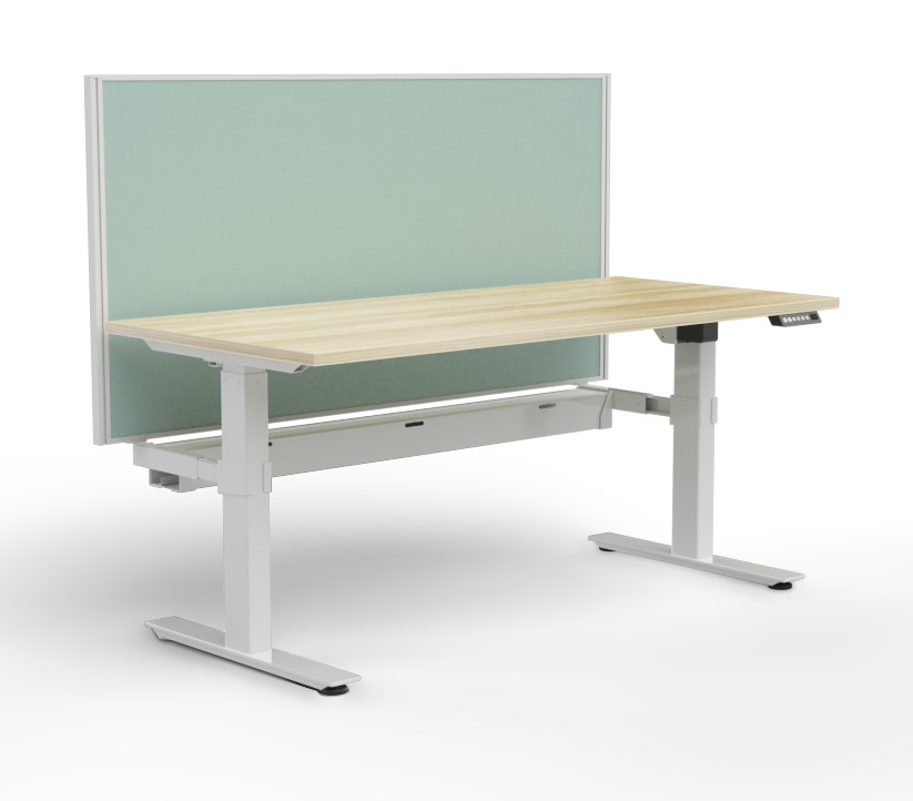 Agile Height Adjustable workstation Cable Tray - with Studio 50 Screen